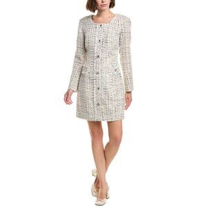 Pascale La Mode Womens Tweed Mini Dress, White